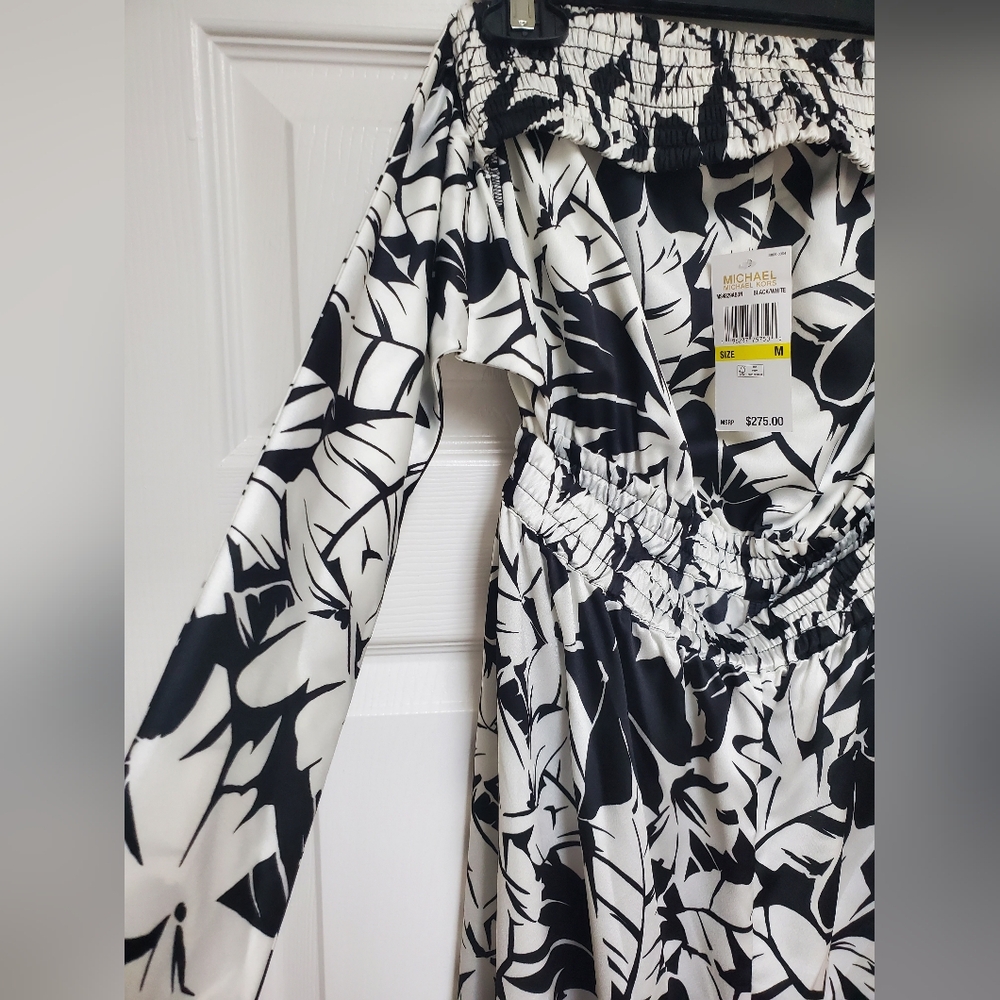 MICHEAL Michael Kors Satin Print Jumpsuit/Palm Print - Picture 2 of 9